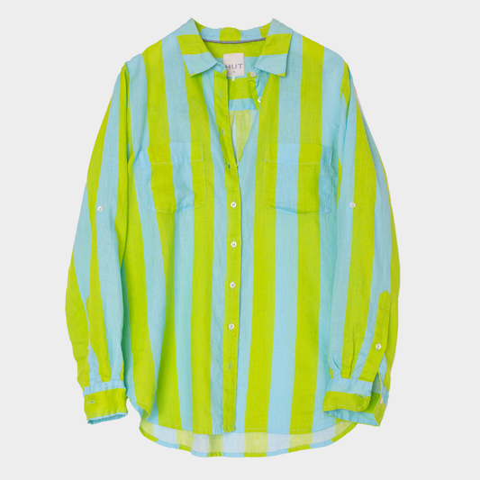 Hut Clothing Lunch With Me Stripe - Green / Blue
