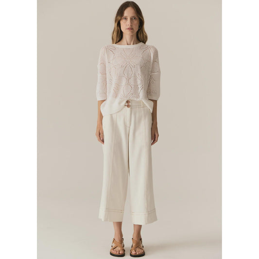 POL Carsen Crop Pant - Ecru  POL Pisces Boutique