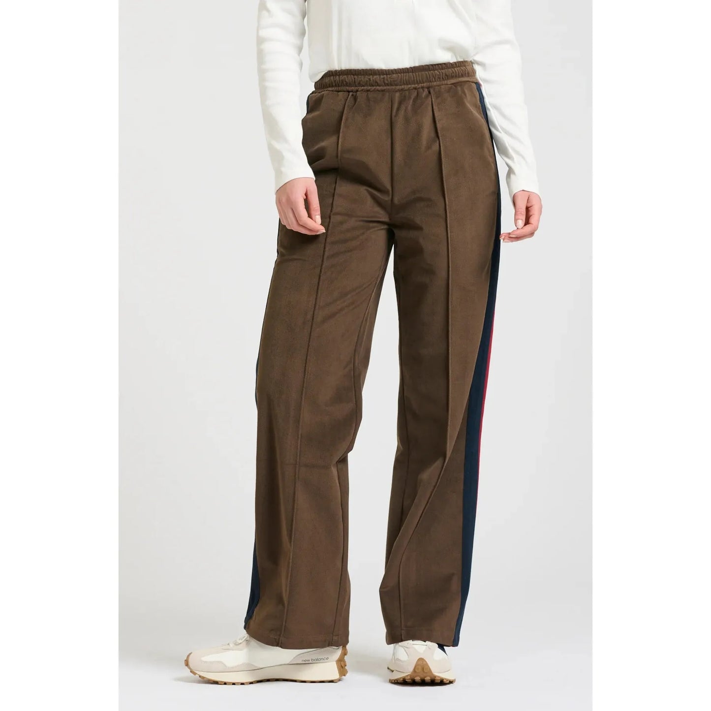Shirty The Lucile Velvet Twill Pant - Choc Navy Ruby Stripe  Shirty Pisces Boutique