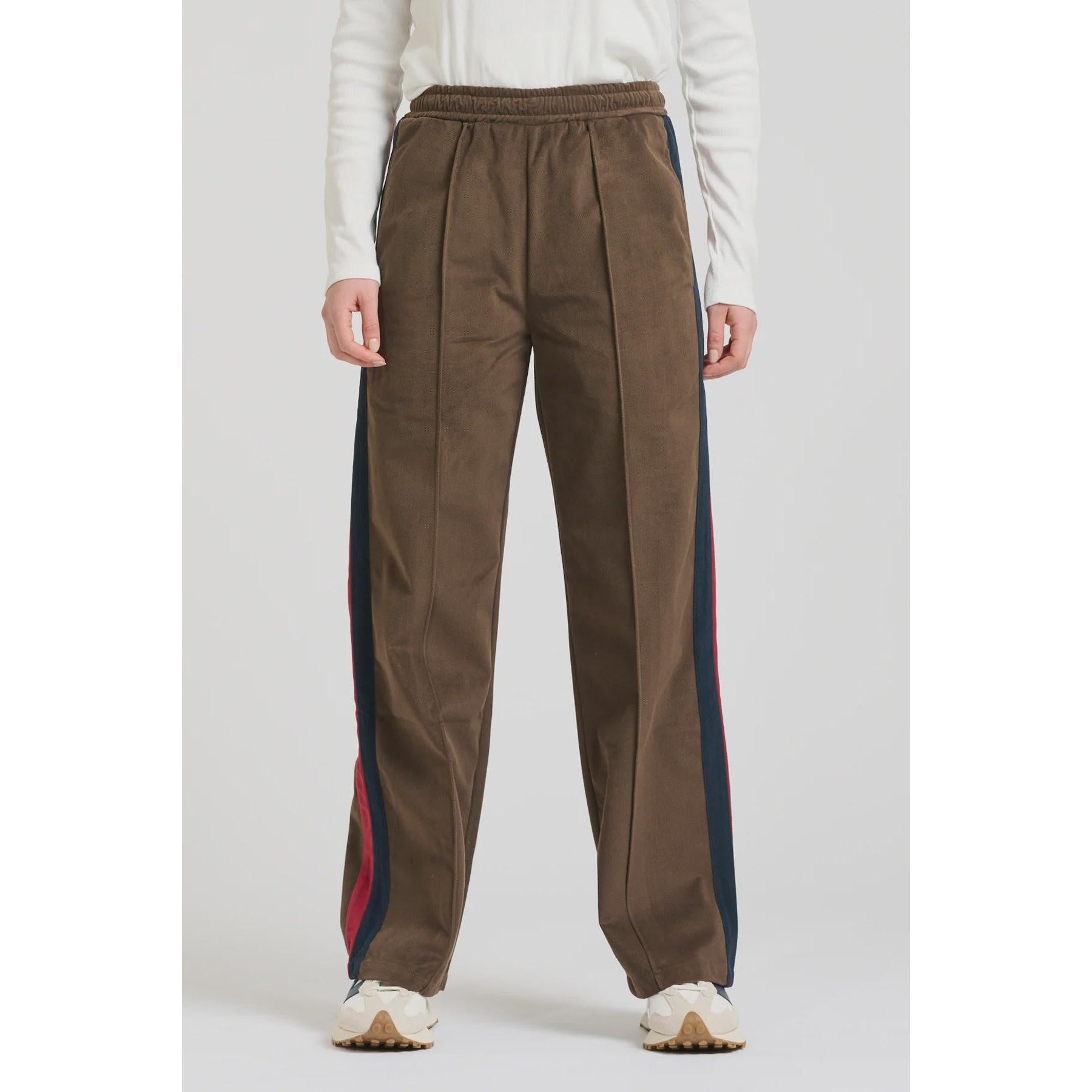 Shirty The Lucile Velvet Twill Pant - Choc Navy Ruby Stripe  Shirty Pisces Boutique