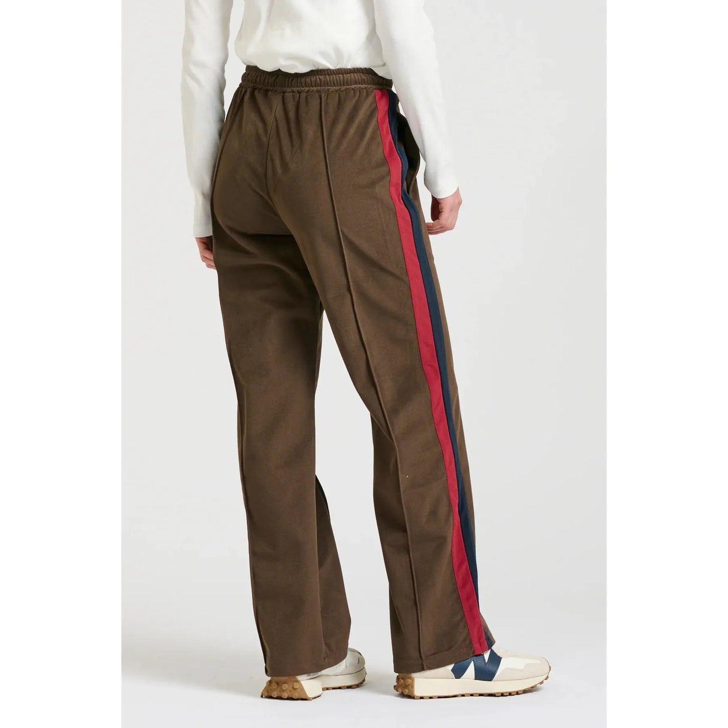Shirty The Lucile Velvet Twill Pant - Choc Navy Ruby Stripe  Shirty Pisces Boutique