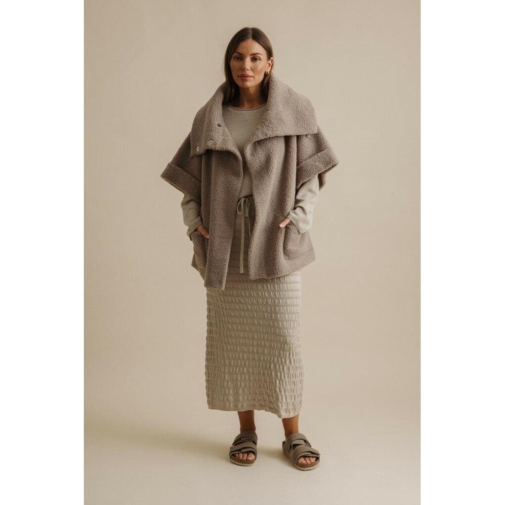 Talamaya Sherpa Cuddle Coat - Putty  Talamaya Pisces Boutique