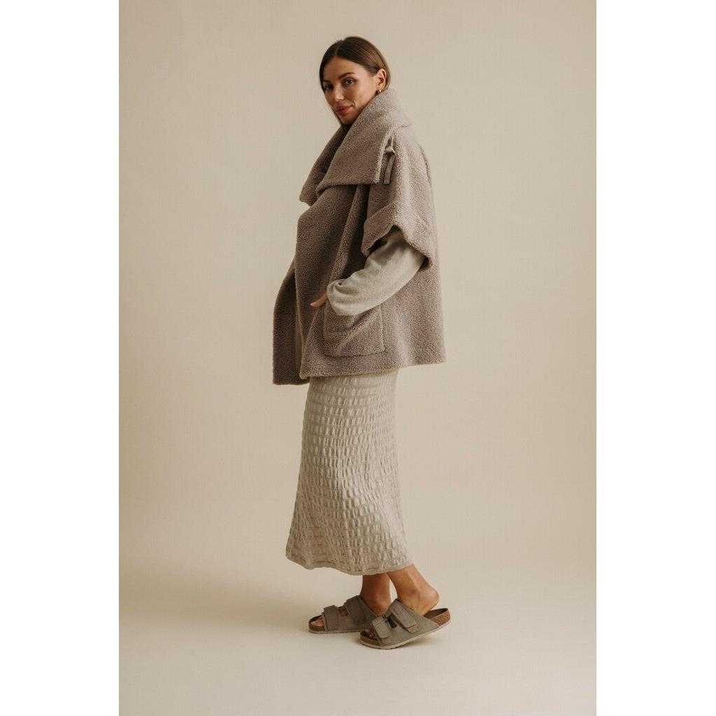 Talamaya Sherpa Cuddle Coat - Putty  Talamaya Pisces Boutique