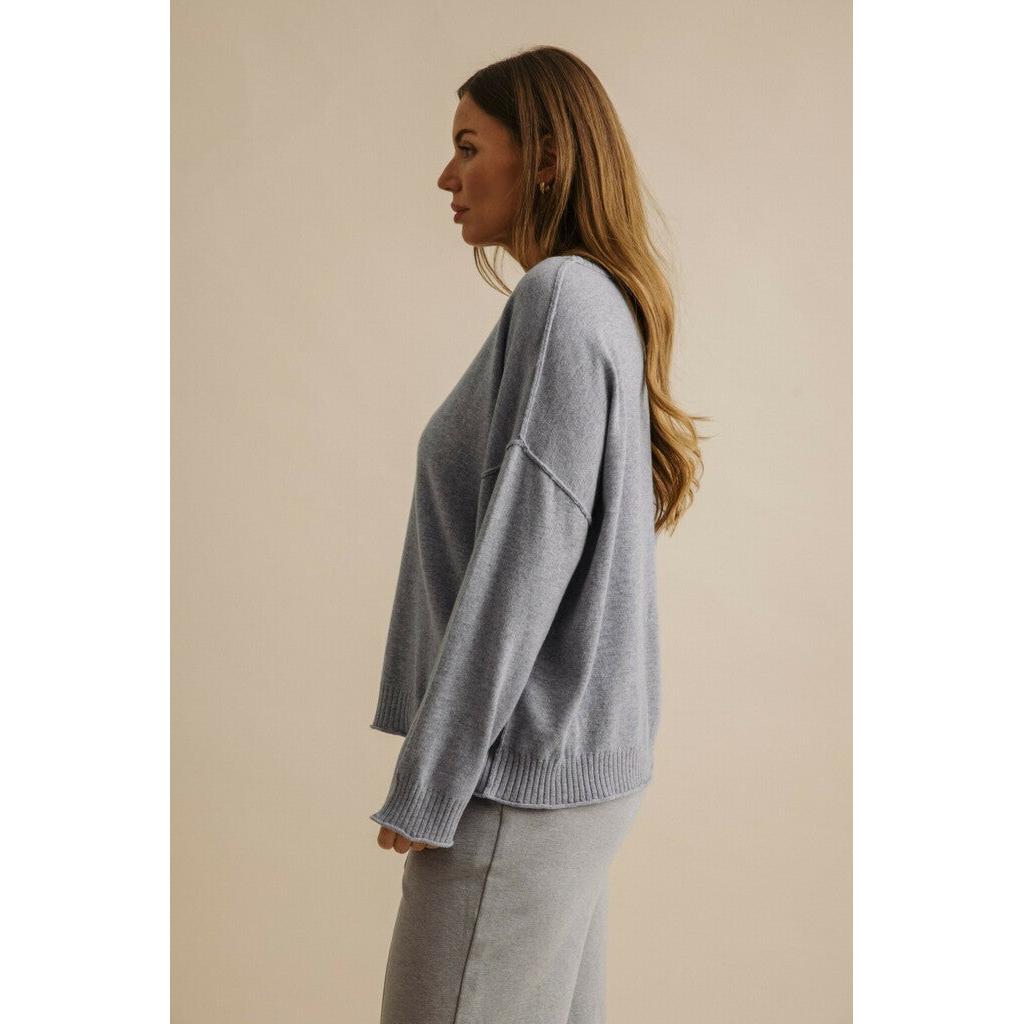Talamaya Elevate Merino Cashmere Crew Pullover - Ocean  Talamaya Pisces Boutique