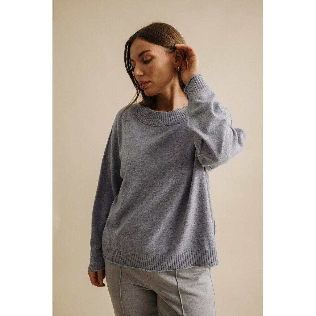Talamaya Elevate Merino Cashmere Crew Pullover - Ocean  Talamaya Pisces Boutique