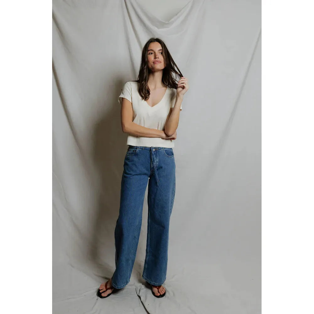 Perfect White Tee Val Hemp Cotton V Neck Tee - Natural  Perfect White Tee Pisces Boutique