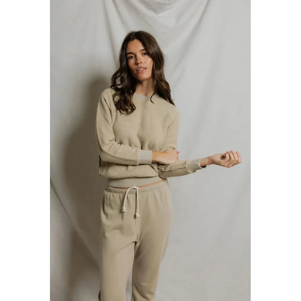 Perfect White Tee Ziggy Crewneck Sweat - Driftwood  Perfect White Tee Pisces Boutique