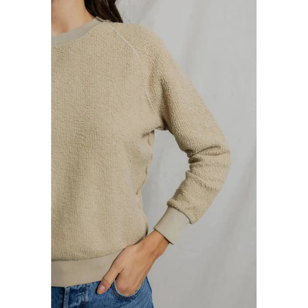 Perfect White Tee Ziggy Crewneck Sweat - Driftwood  Perfect White Tee Pisces Boutique