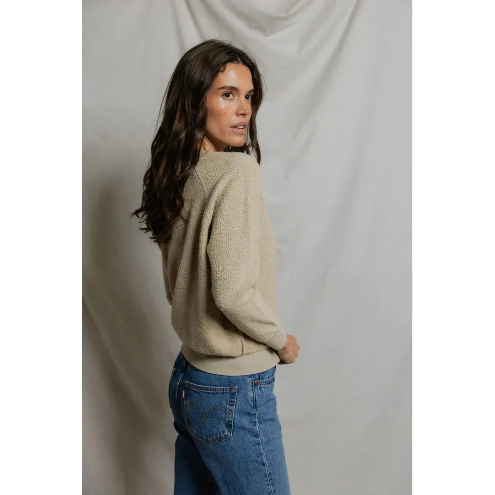 Perfect White Tee Ziggy Crewneck Sweat - Driftwood  Perfect White Tee Pisces Boutique