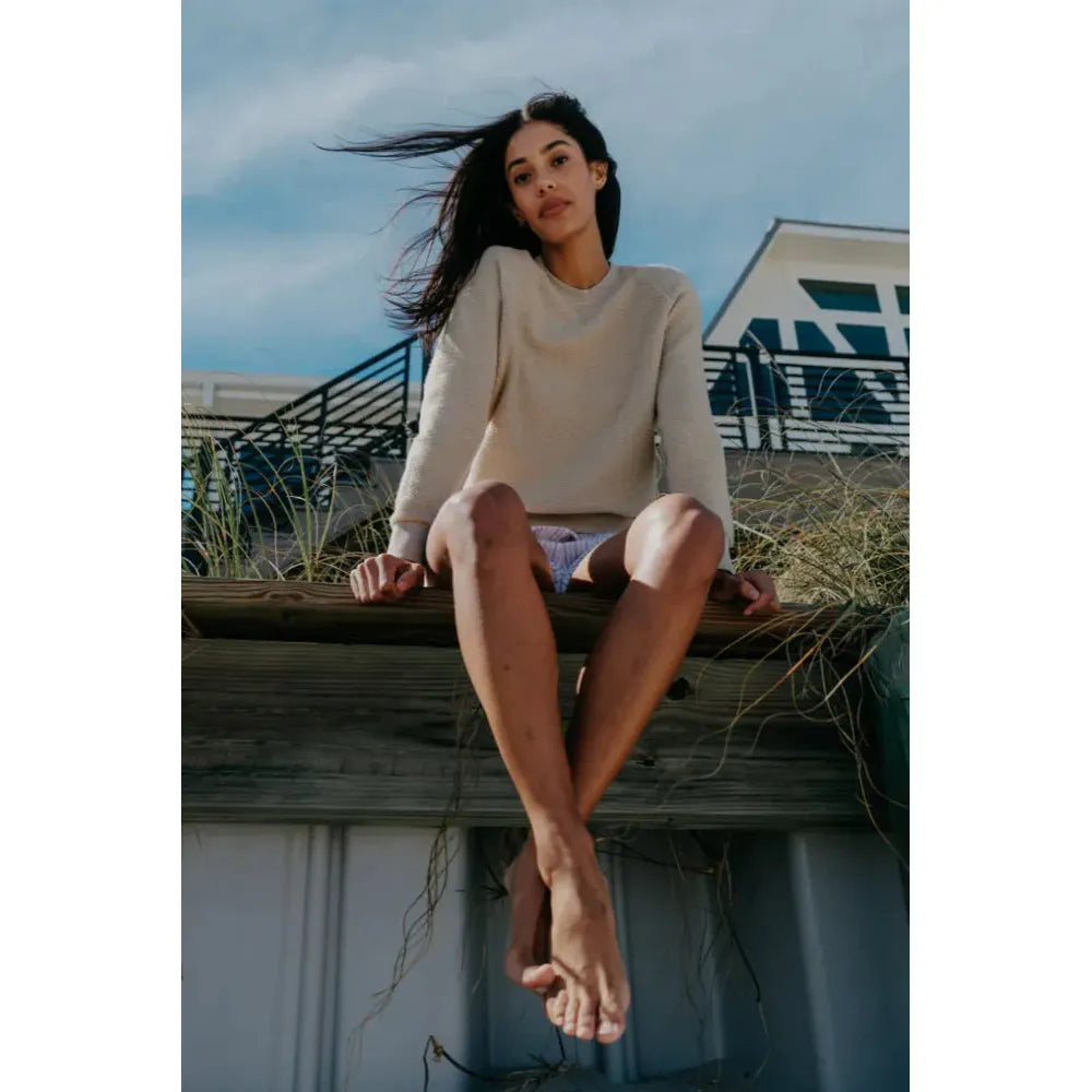 Perfect White Tee Ziggy Crewneck Sweat - Driftwood  Perfect White Tee Pisces Boutique