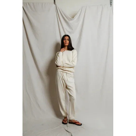 Perfect White Tee Johnny French Terry Sweatpant -Bright Ivory  Perfect White Tee Pisces Boutique