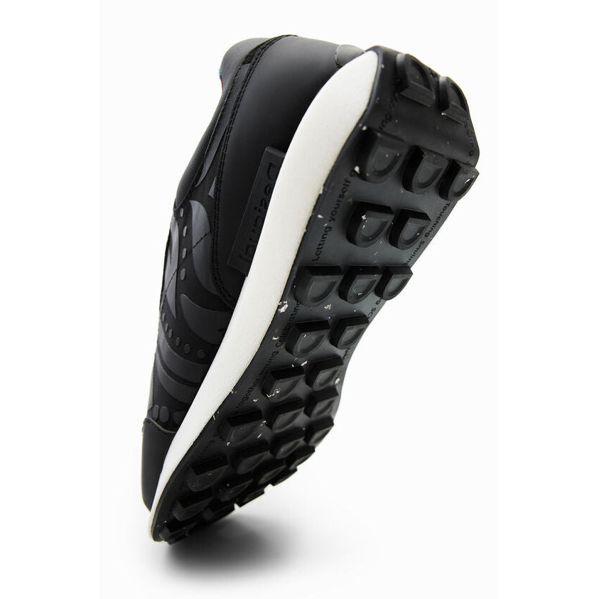 Desigual Running Sneakers with Rubberised Details - Black