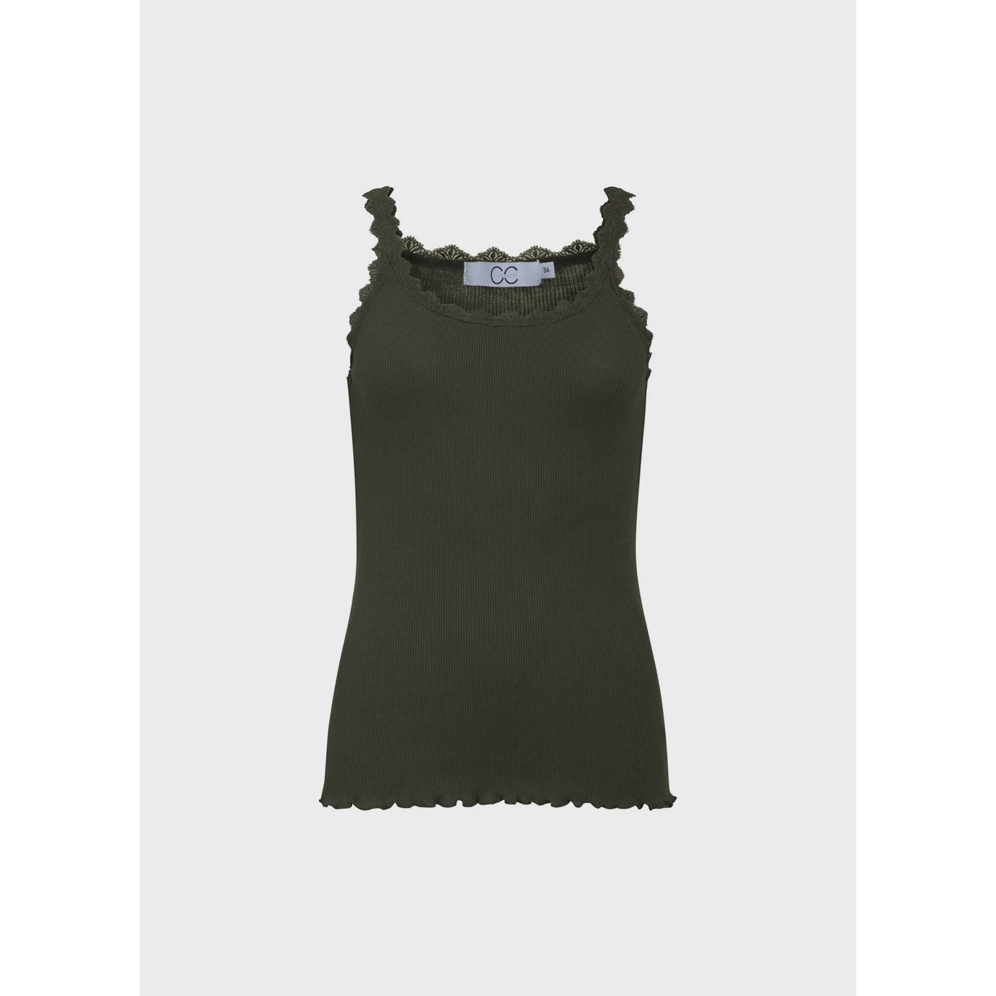 CC Heart Poppy Silk Lace Camisole - Black