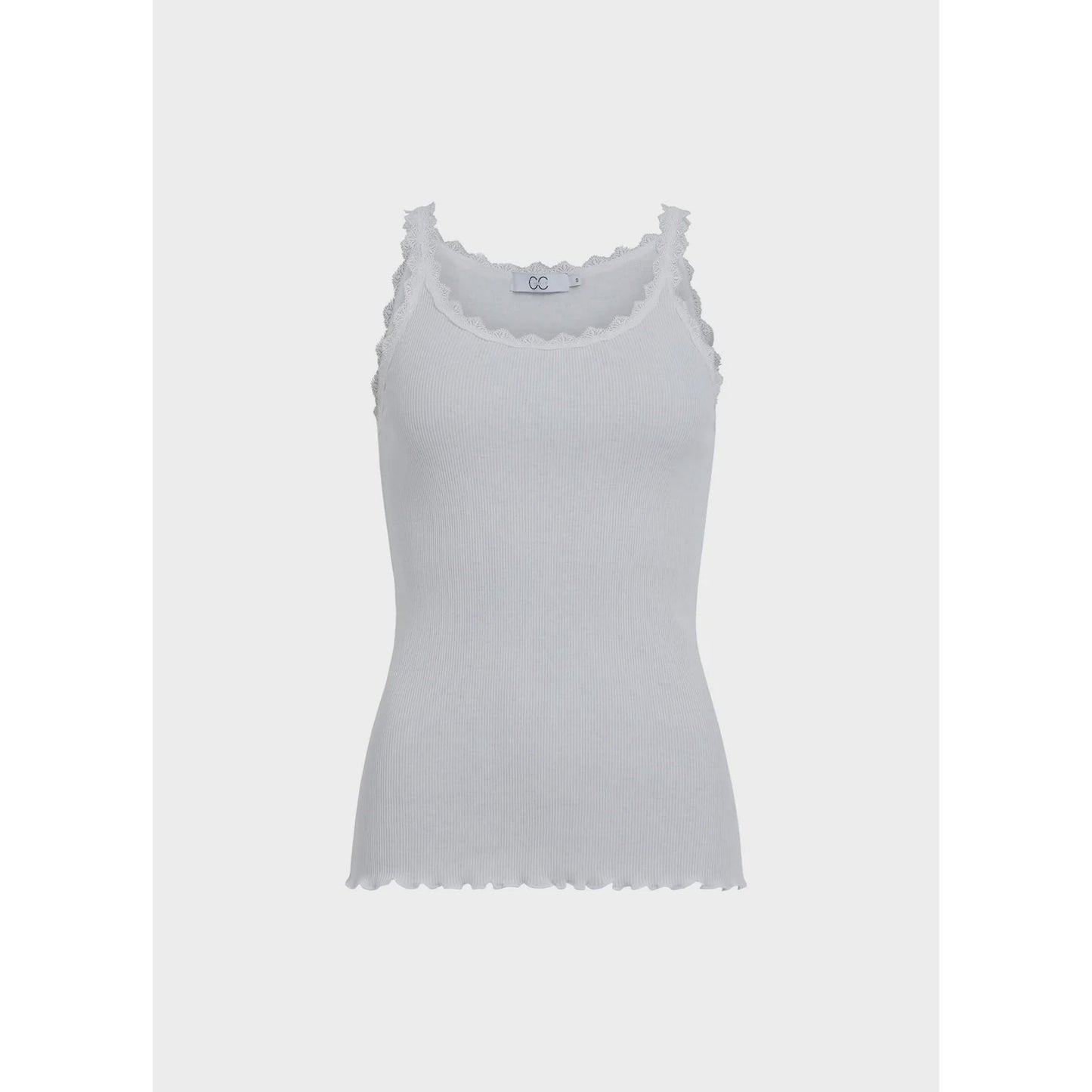 CC Heart Poppy Silk Lace Camisole - White
