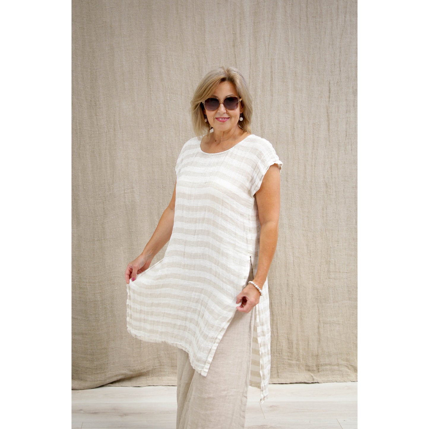 Linens Unlimited Sophia Tunic - Natural White