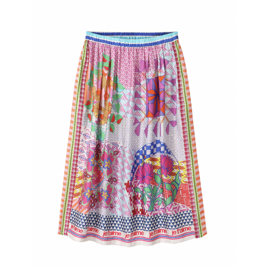 ME 369 Elizabeth Printed Midi Skirt - Rangoli
