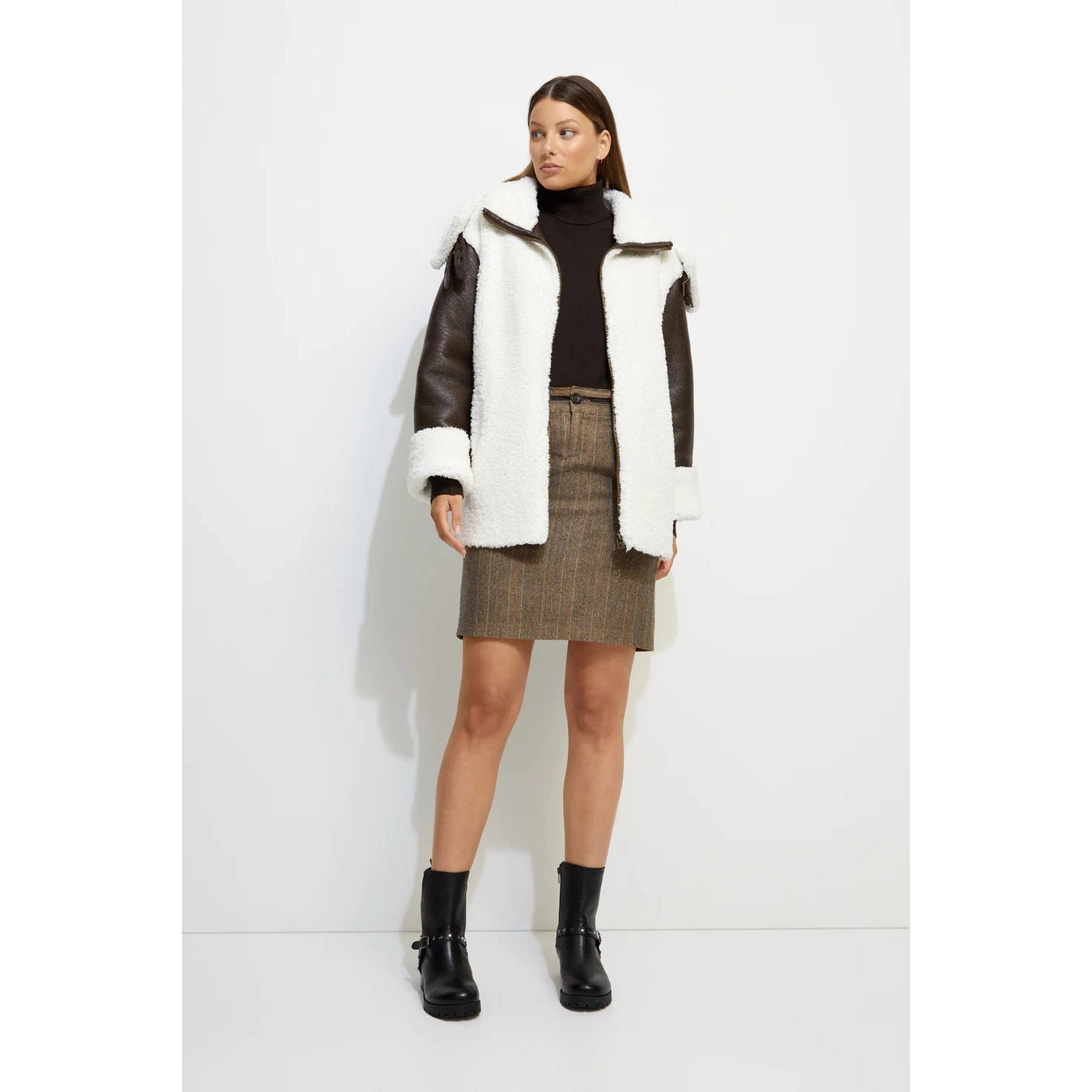 Unreal Fur Symbiosis Jacket - Chocolate and White  Unreal Fur Pisces Boutique